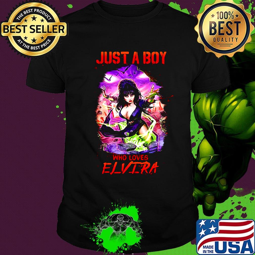 Halloween just a boy who loves elvira shirt
