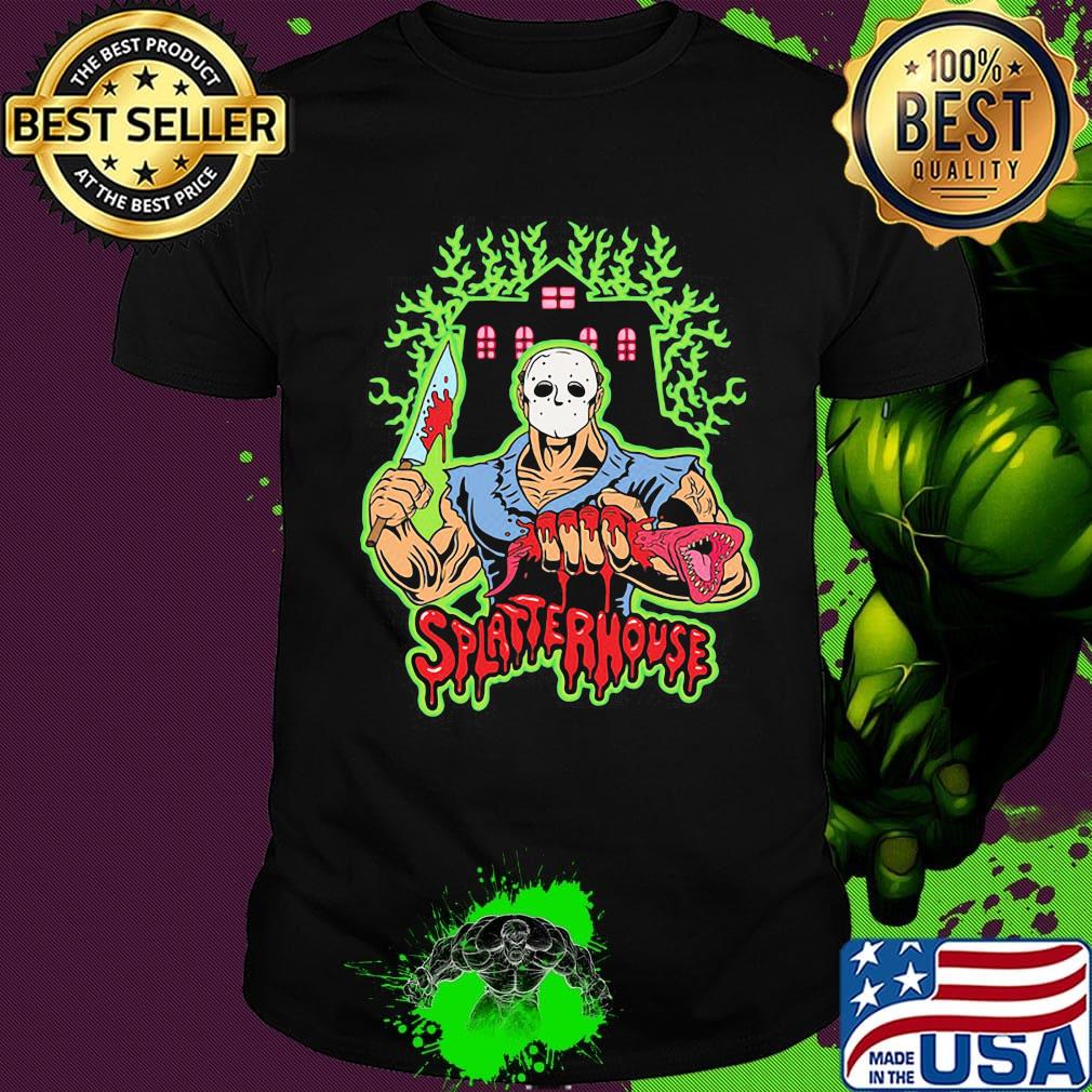 Halloween michael myers holding knife splatterhouse shirt Halloween michael myers holding knife splatterhouse shirt