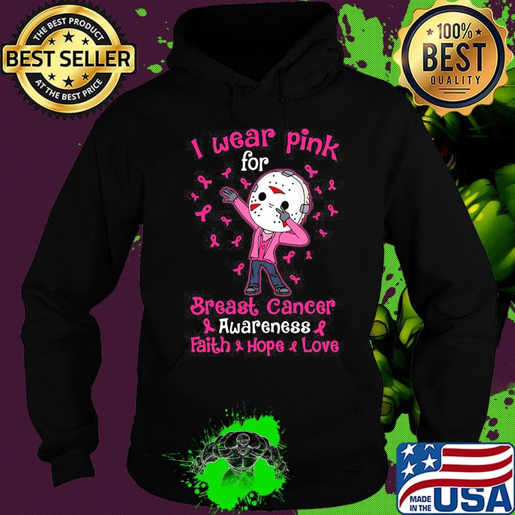 Halloween michael myers i wear pink for breast cancer awareness faith hope love s Hoodie Halloween michael myers i wear pink for breast cancer awareness faith hope love s Hoodie