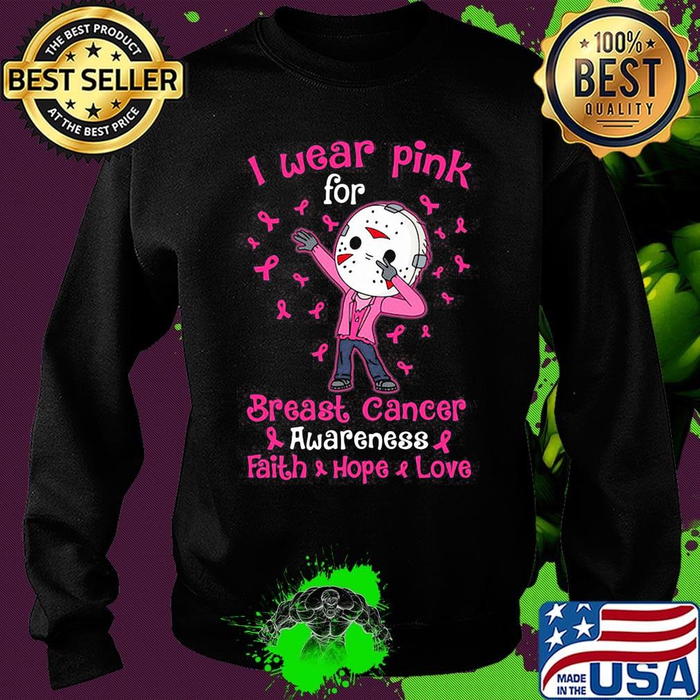 Halloween michael myers i wear pink for breast cancer awareness faith hope love s Sweater Halloween michael myers i wear pink for breast cancer awareness faith hope love s Sweater