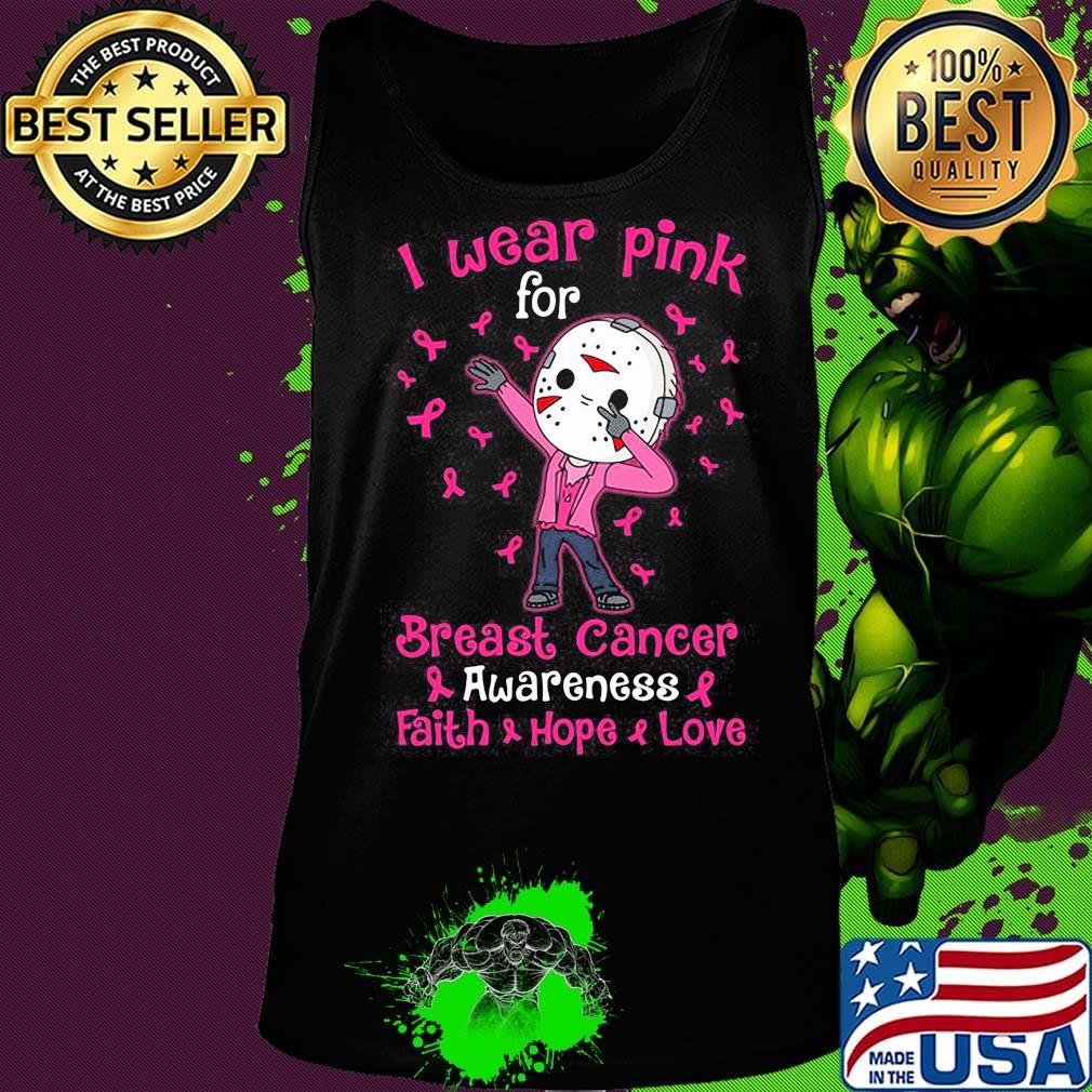 Halloween michael myers i wear pink for breast cancer awareness faith hope love s Tank top Halloween michael myers i wear pink for breast cancer awareness faith hope love s Tank top