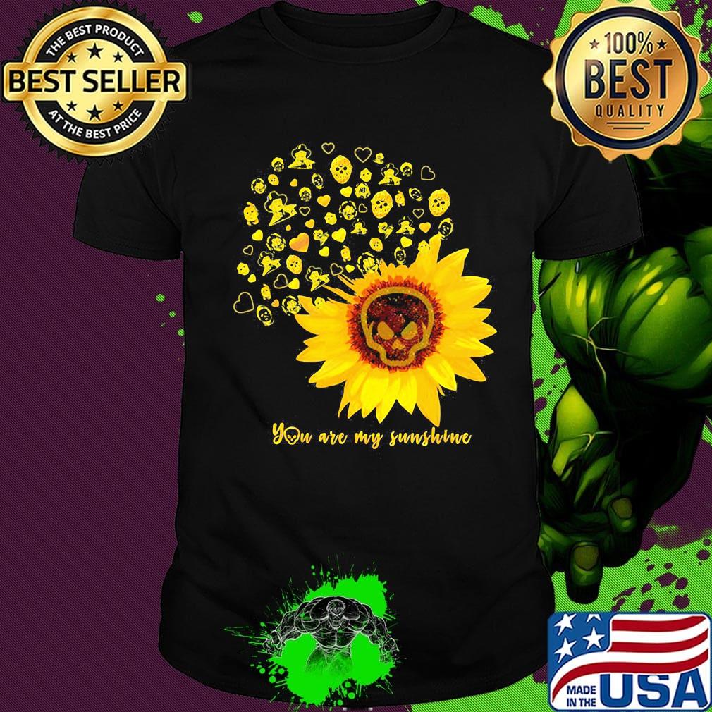 Halloween michael myers sunflower skull you are my sunshine hearts shirt