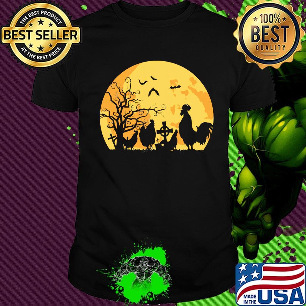 Halloween moon chicken classic shirt