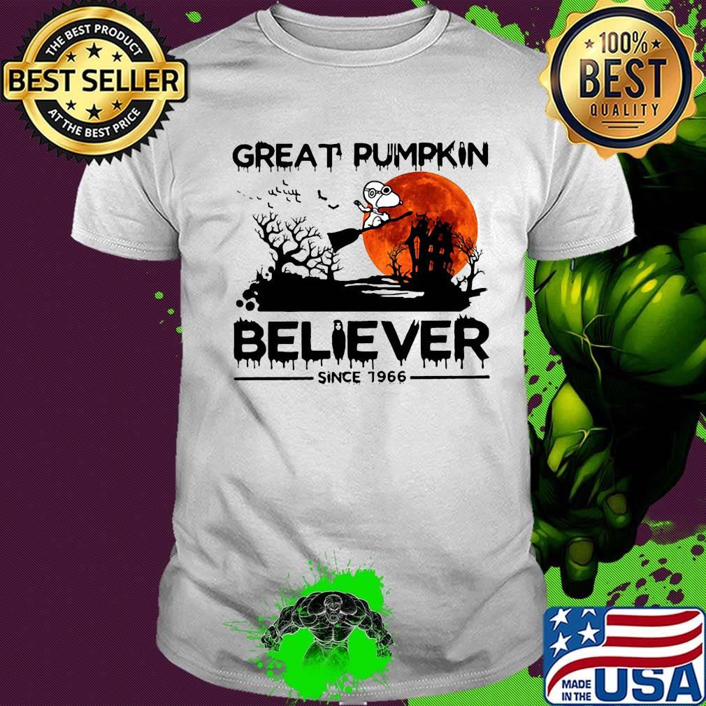 Halloween snoopy great pumpkin believer since 1966 sunset shirt