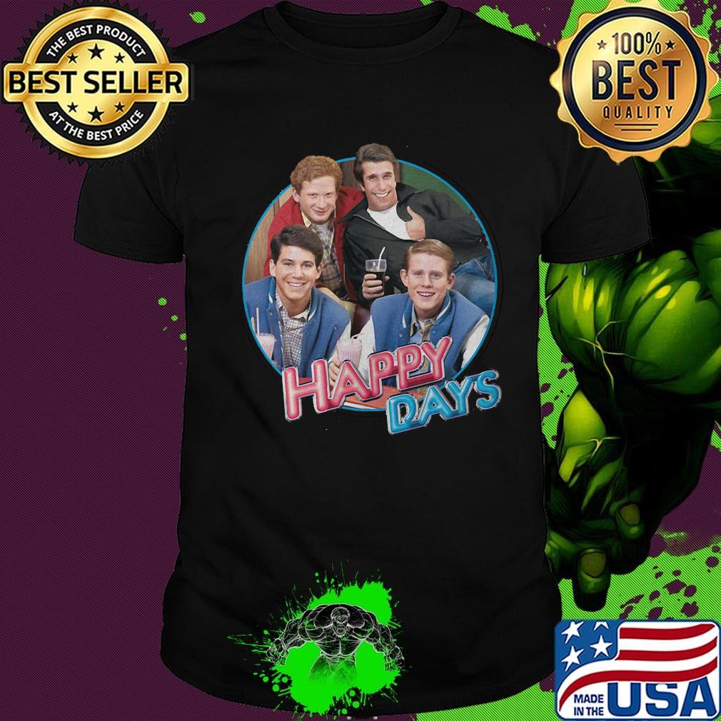 Happy days characters driking retro shirt