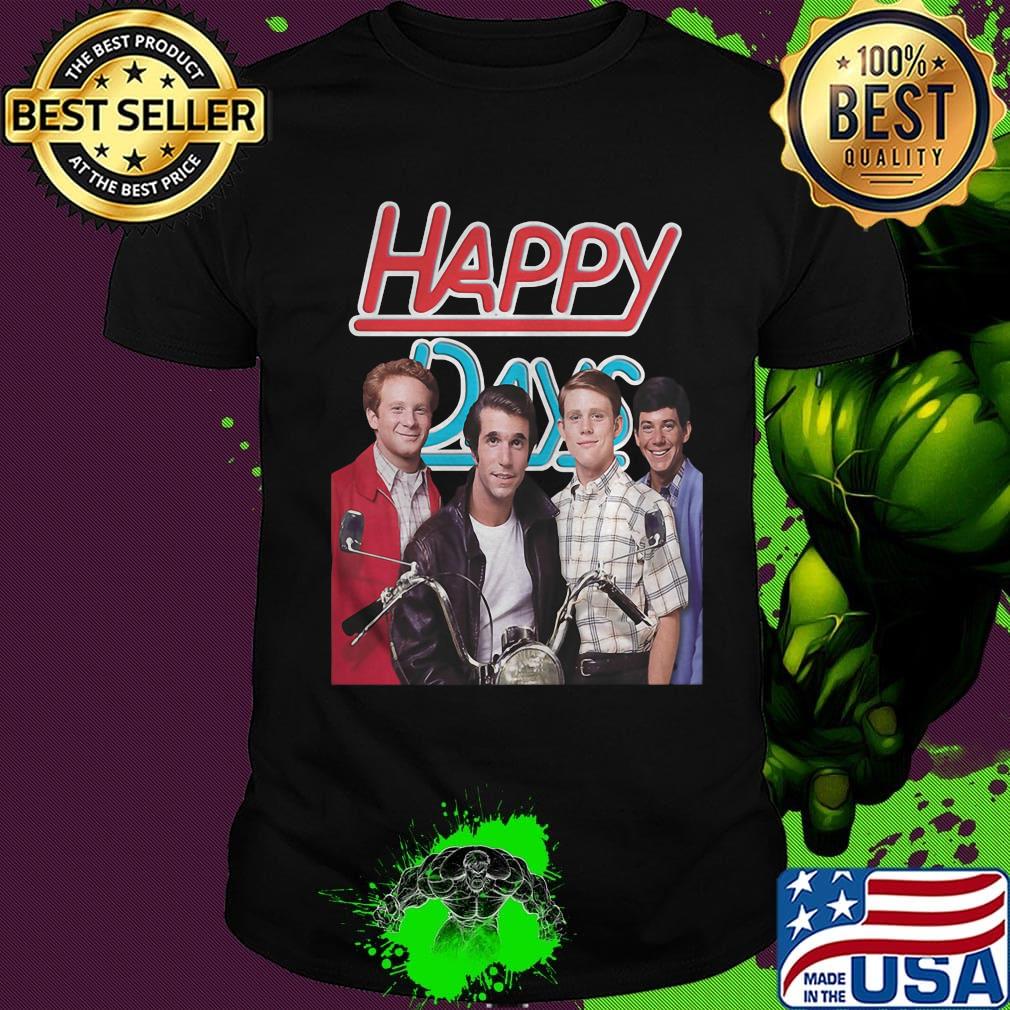 Happy days characters motorbike retro shirt