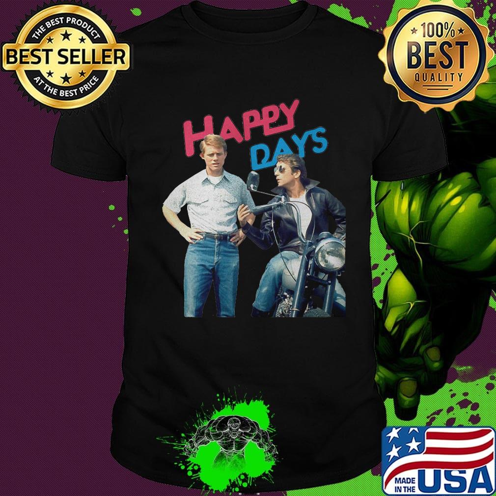 Happy days motorbike characters retro shirt