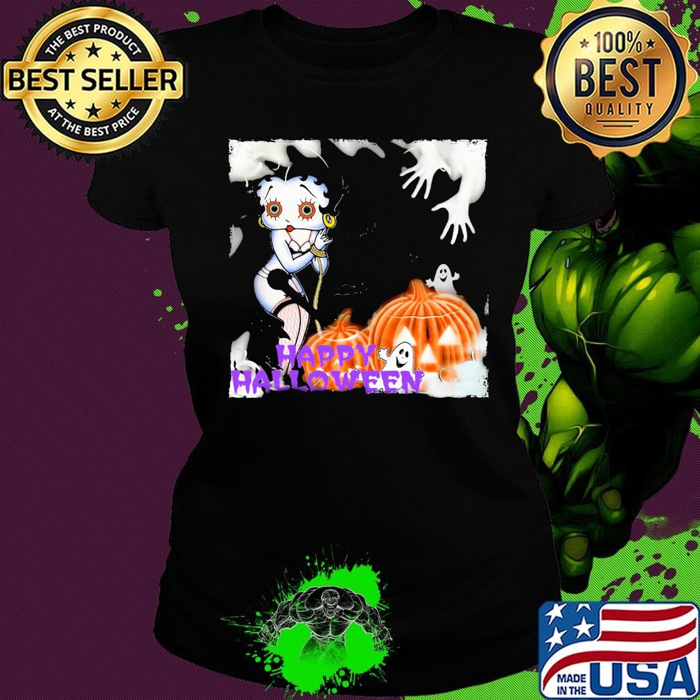 Happy halloween betty boop pumpkin boo s Ladies tee Happy halloween betty boop pumpkin boo s Ladies tee