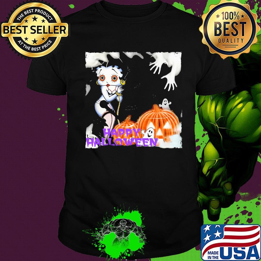Happy halloween betty boop pumpkin boo shirt