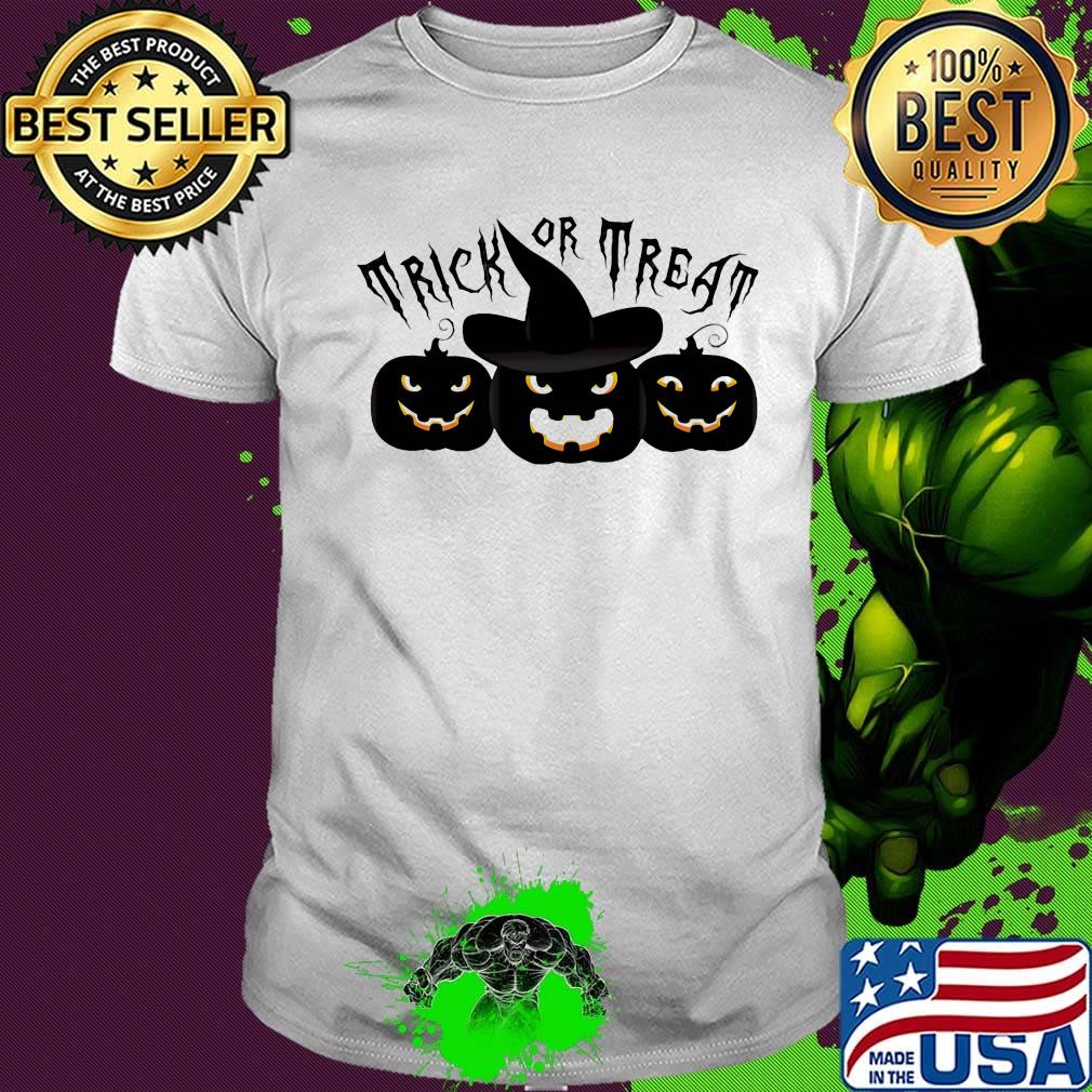 Happy halloween trick or treat witches pumpkin shirt