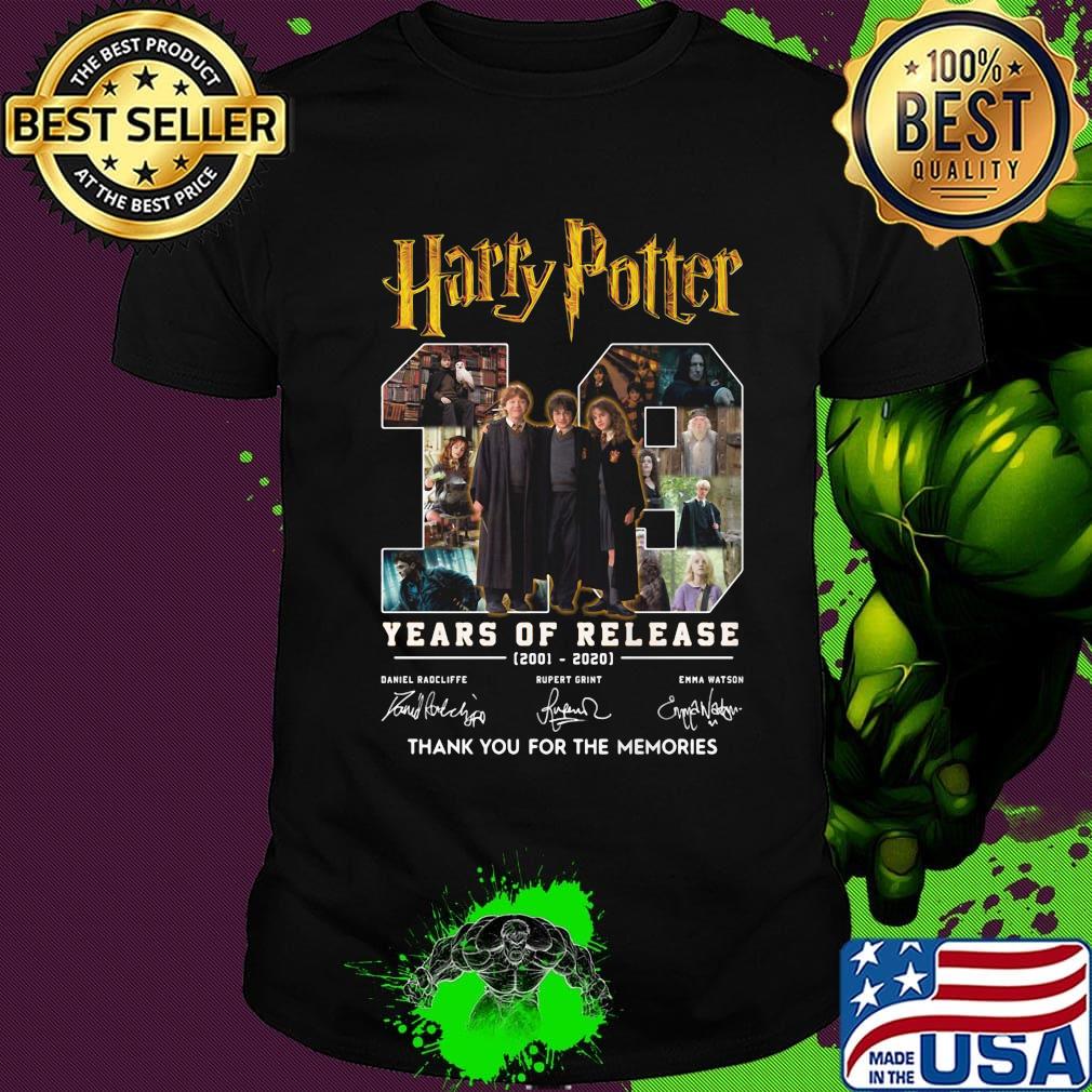 Hatty potter 19 years of release 2001 2020 thank you for the memories signatures shirt
