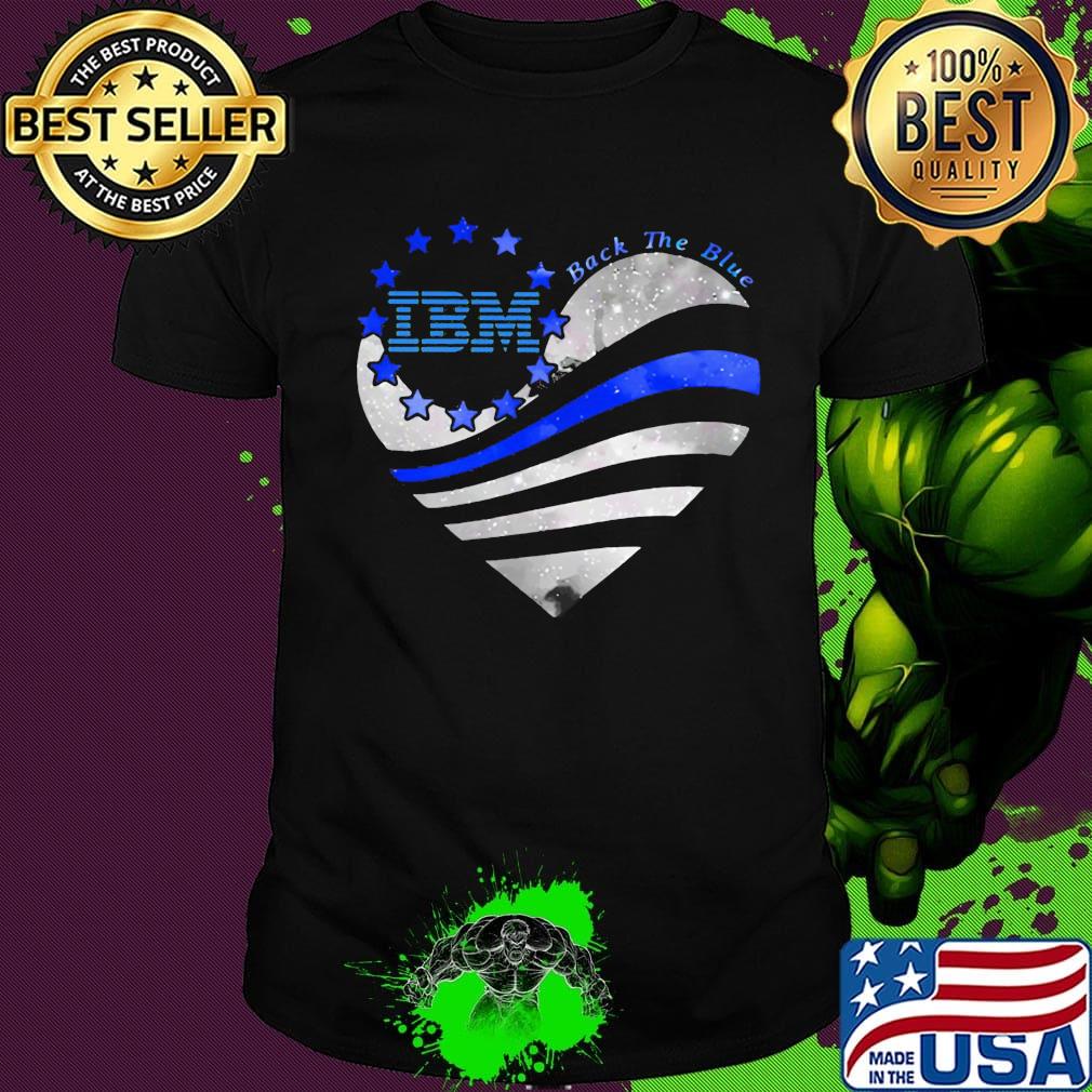Heart ibm logo back the blue american flag happy independence day shirt