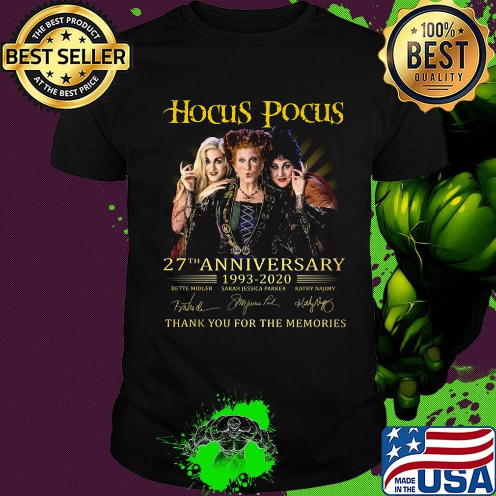 Hocus pocus 27th anniversary 1993 2020 thank you for the memories signatures shirt