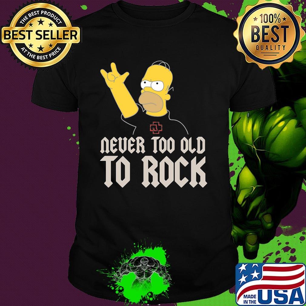 Homer simpson band rocking rammstein band never too old to rock shirt