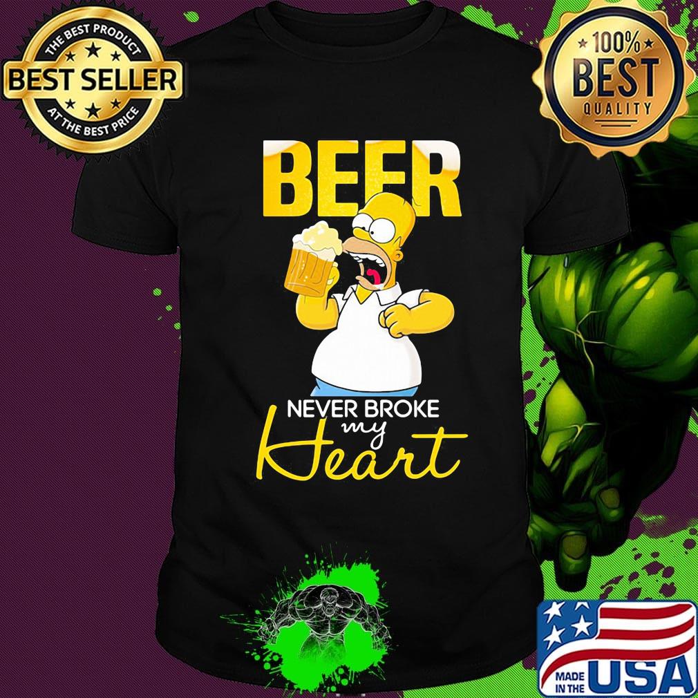 Homer simpson beer never broke my heart shirt Homer simpson beer never broke my heart shirt