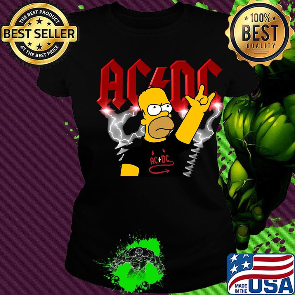 Homer simpson rocking acdc band s Ladies tee Homer simpson rocking acdc band s Ladies tee