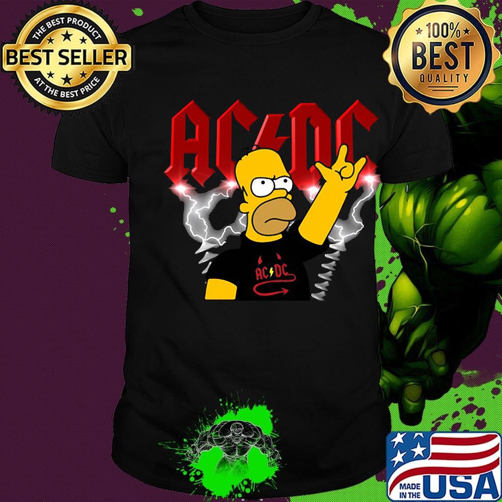 Homer simpson rocking acdc band shirt Homer simpson rocking acdc band shirt