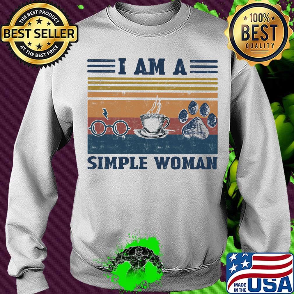 I am a simple woman harry potter coffee dog paw vintage retro s Sweater I am a simple woman harry potter coffee dog paw vintage retro s Sweater