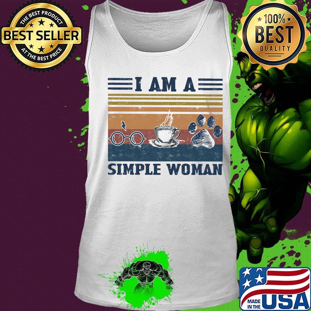 I am a simple woman harry potter coffee dog paw vintage retro s Tank top I am a simple woman harry potter coffee dog paw vintage retro s Tank top