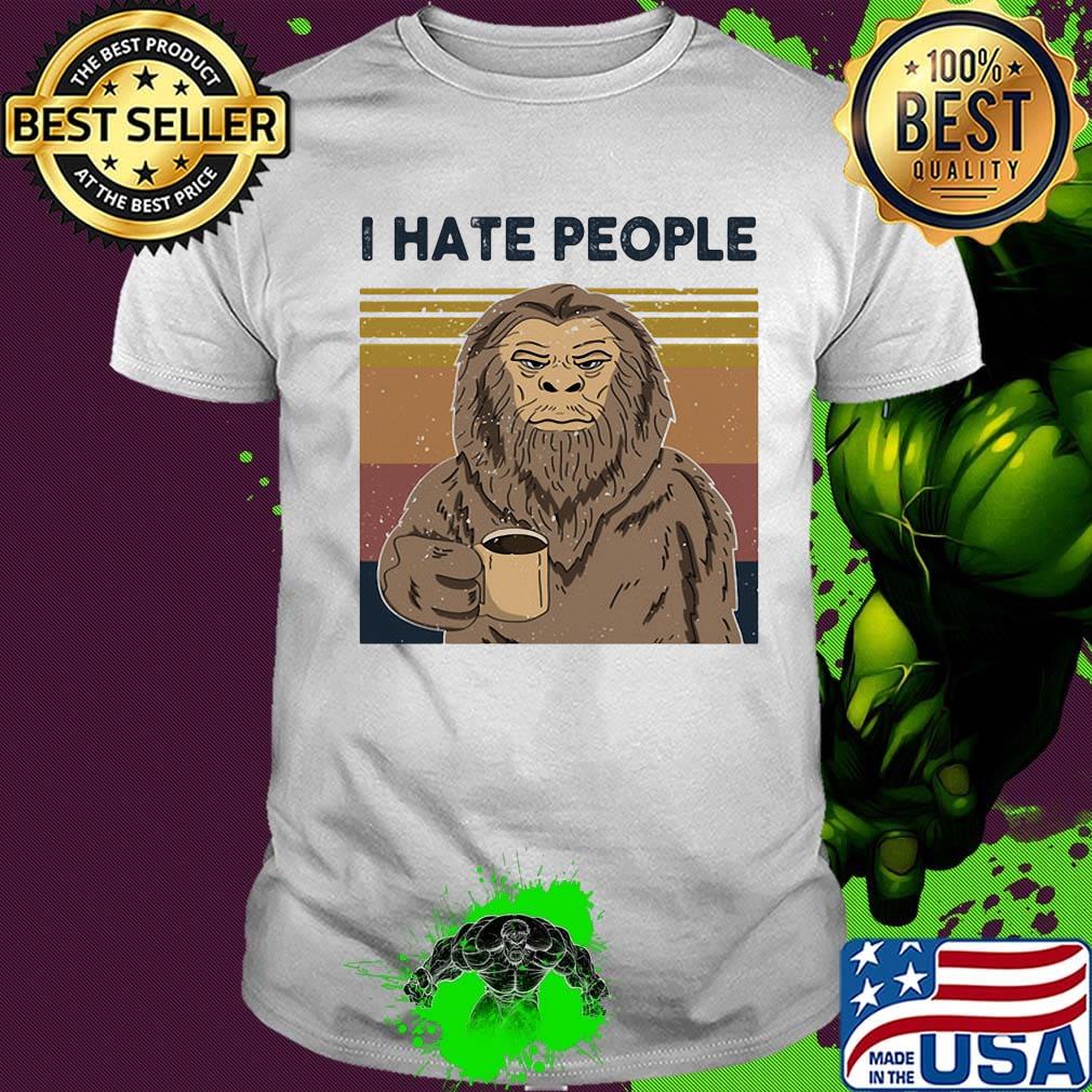 I hate people apes coffee vintage retro shirt