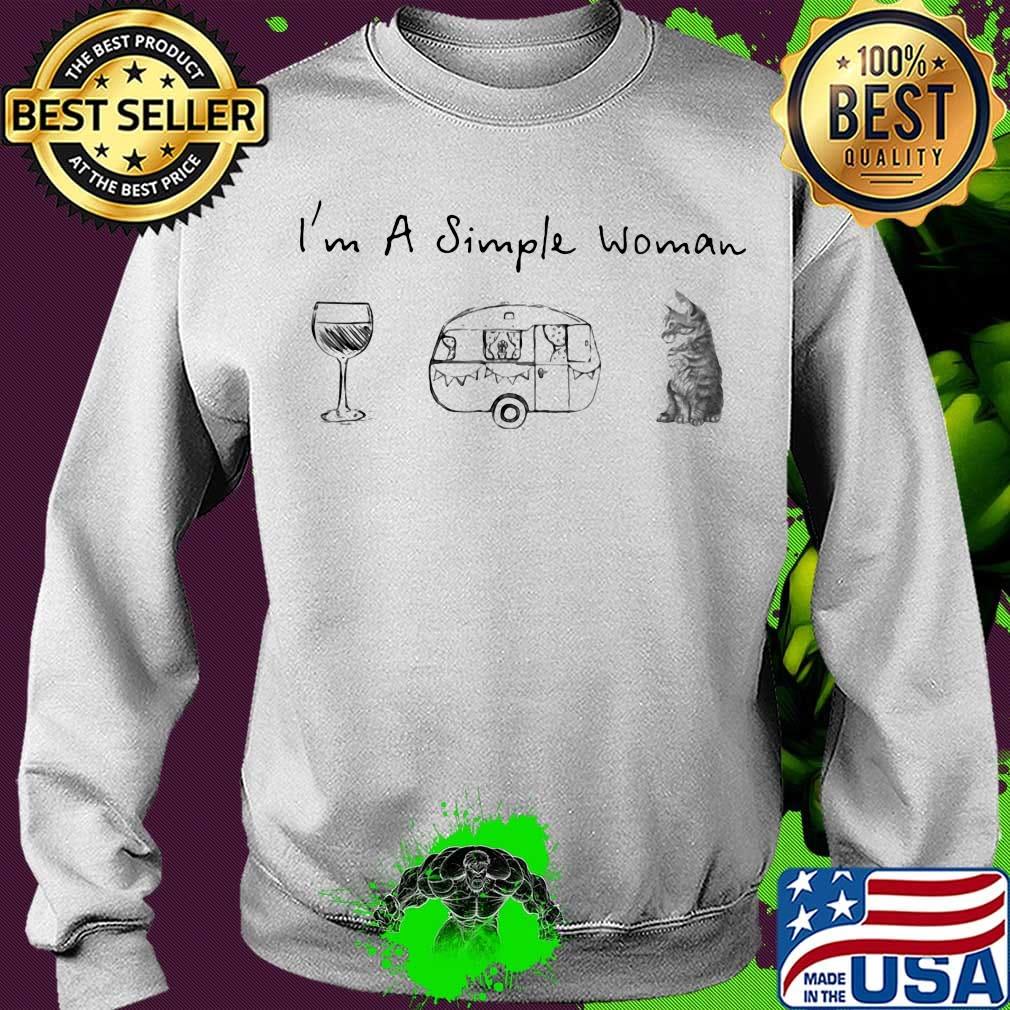 I'm a simple woman wine camping cat s Sweater I'm a simple woman wine camping cat s Sweater
