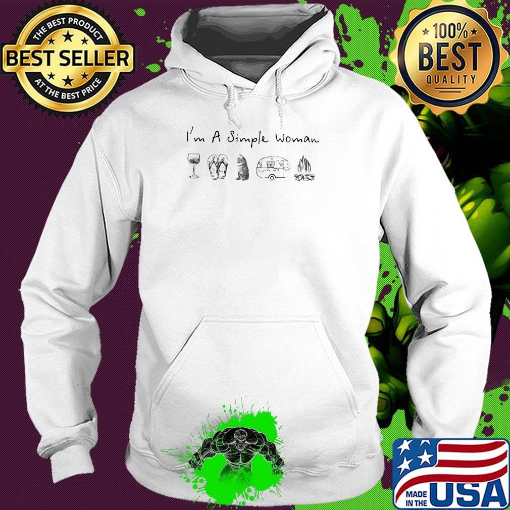 I'm a simple woman wine cat camping s Hoodie I'm a simple woman wine cat camping s Hoodie