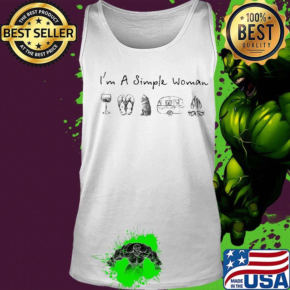 I'm a simple woman wine cat camping s Tank top I'm a simple woman wine cat camping s Tank top