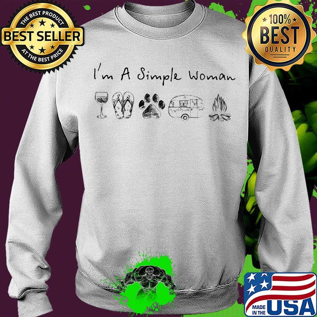 I'm a simple woman wine paw dog camping s Sweater I'm a simple woman wine paw dog camping s Sweater