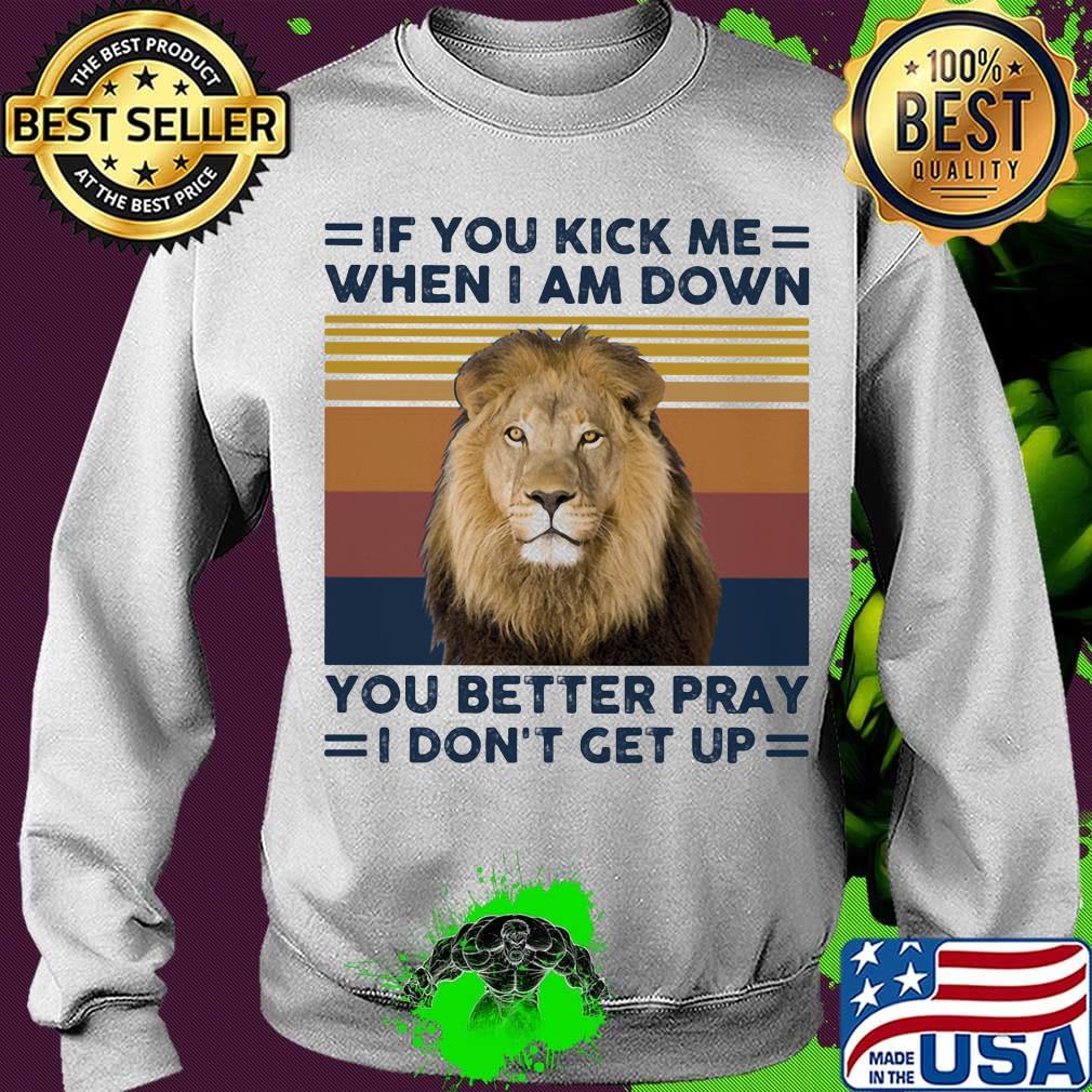 If you kick me when I am down you better pray I don't get up lion vintage retro s Sweater If you kick me when I am down you better pray I don't get up lion vintage retro s Sweater