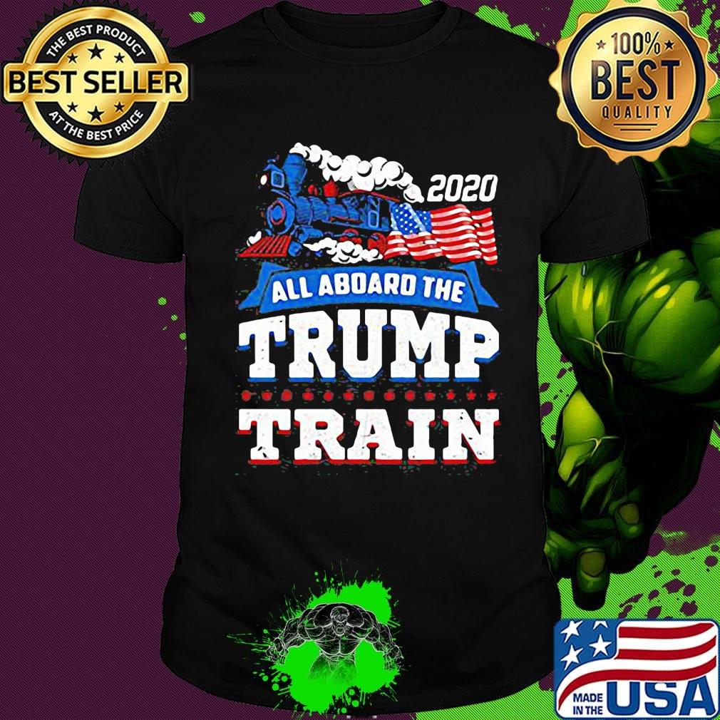 Independence day all aboard the trump train flag america 2020 shirt