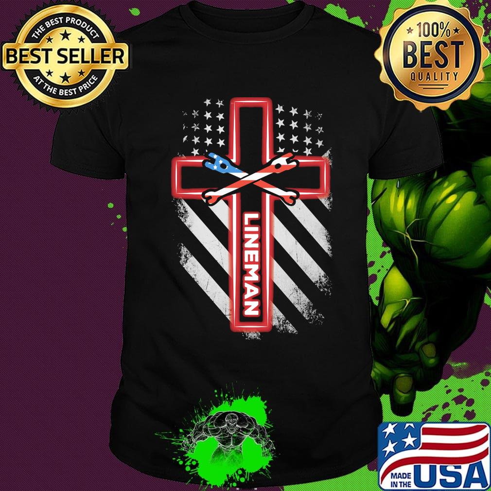 Independence day cross lineman shirt