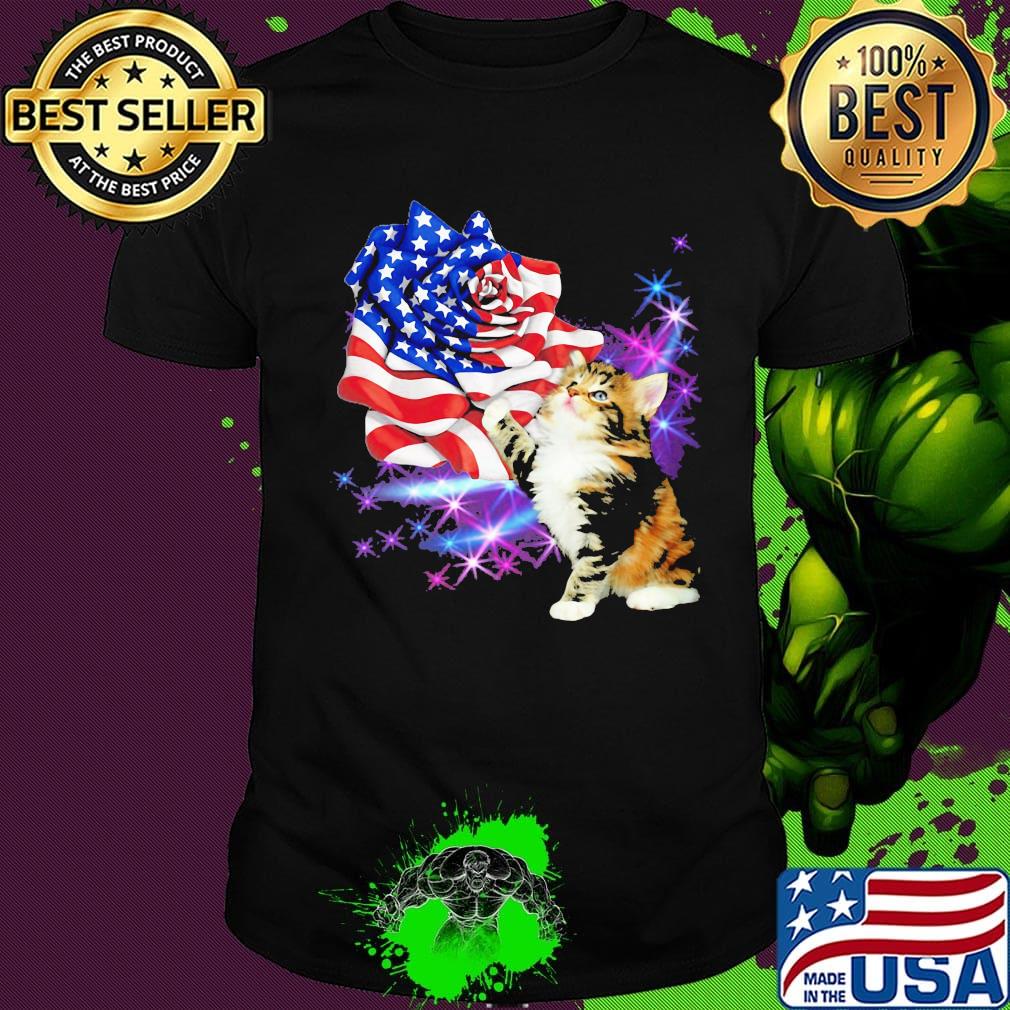 Independence day rose cat shirt