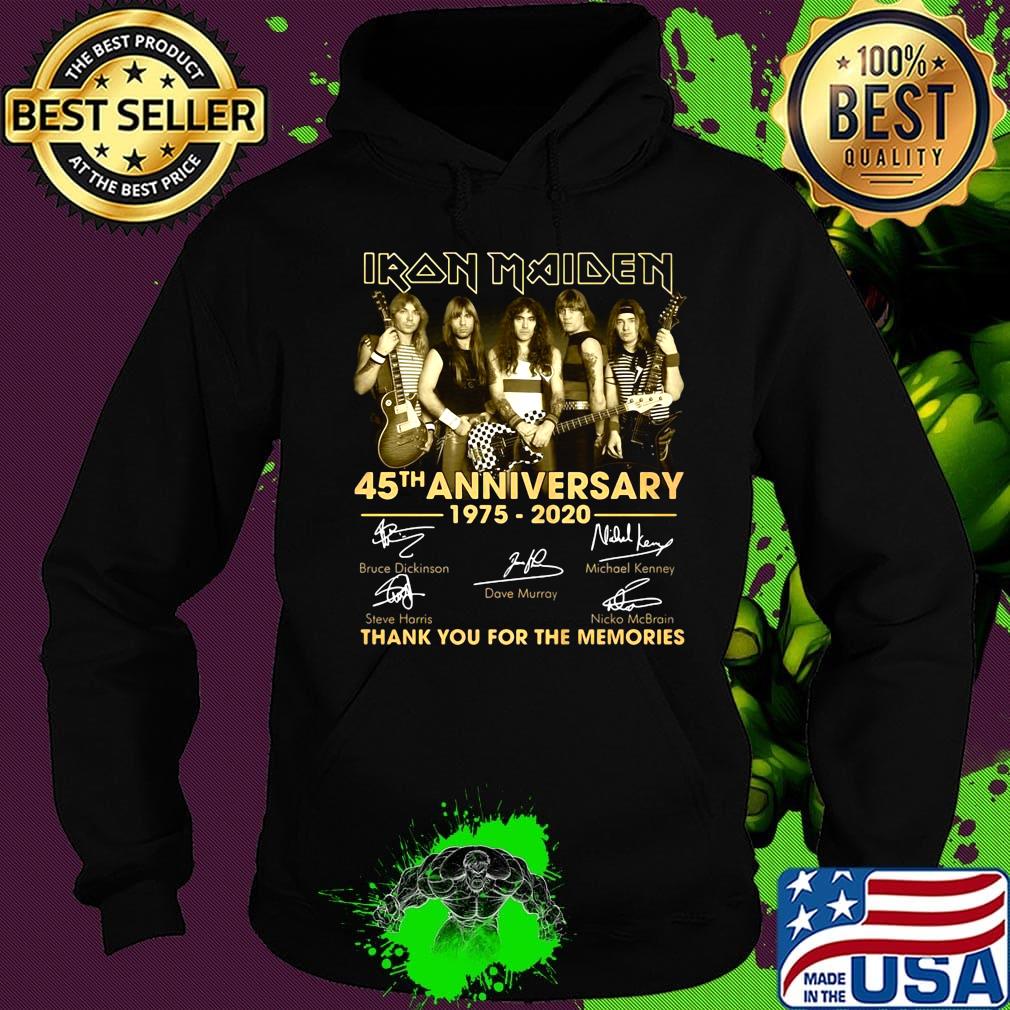 Iron maiden band 45th anniversary 1975 2020 thank you for the memories signatures guitar s Hoodie Iron maiden band 45th anniversary 1975 2020 thank you for the memories signatures guitar s Hoodie