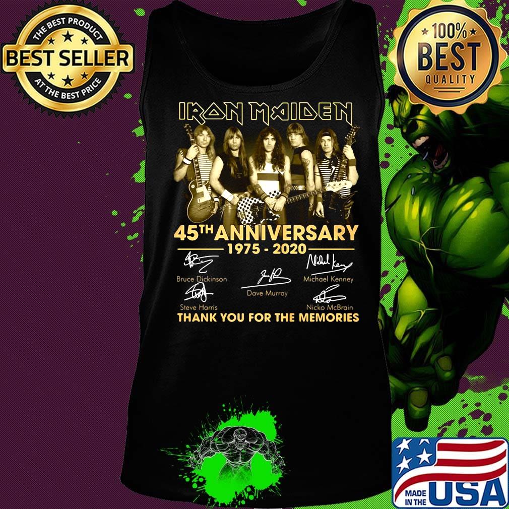 Iron maiden band 45th anniversary 1975 2020 thank you for the memories signatures guitar s Tank top Iron maiden band 45th anniversary 1975 2020 thank you for the memories signatures guitar s Tank top