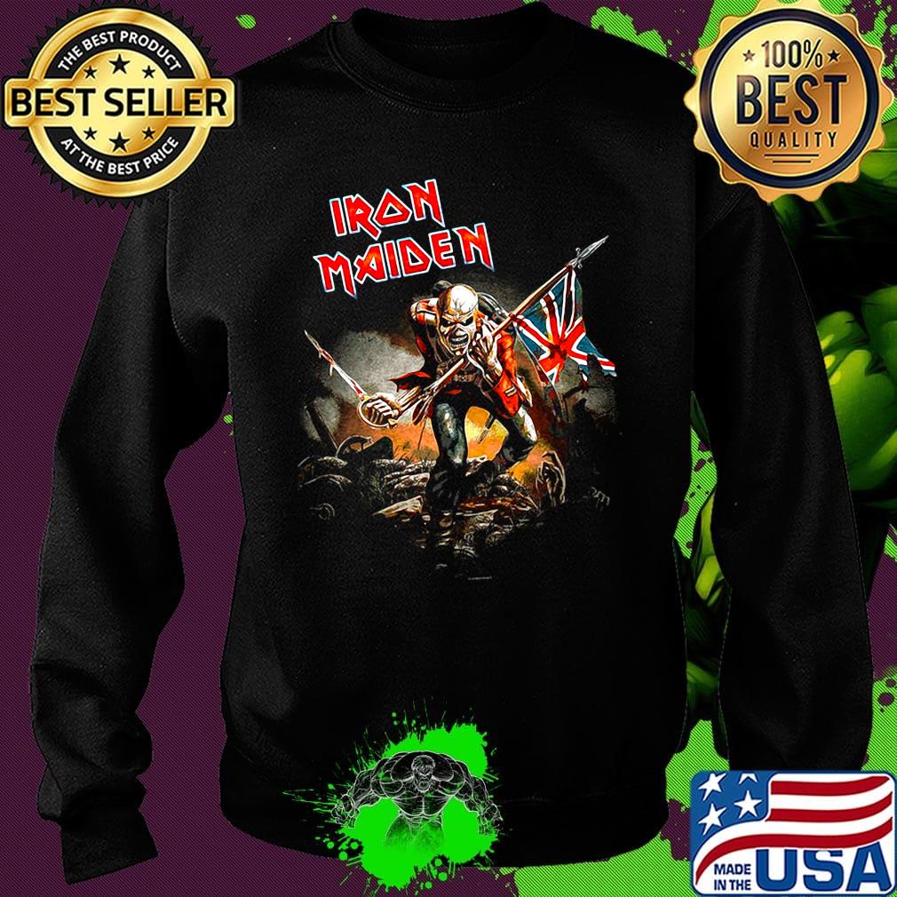 Iron maiden eddie the trooper british flag skeleton black s Sweater Iron maiden eddie the trooper british flag skeleton black s Sweater