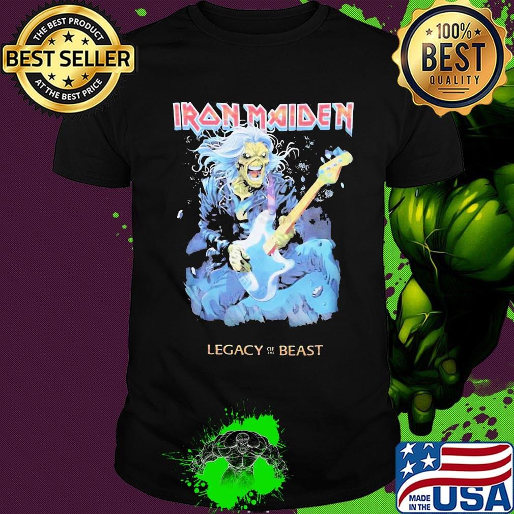 Iron maiden legacy of the beast playing guitar shirt