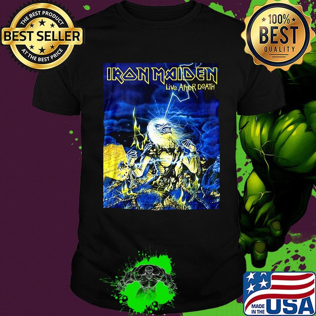 Iron maiden skeleton live after death shirt