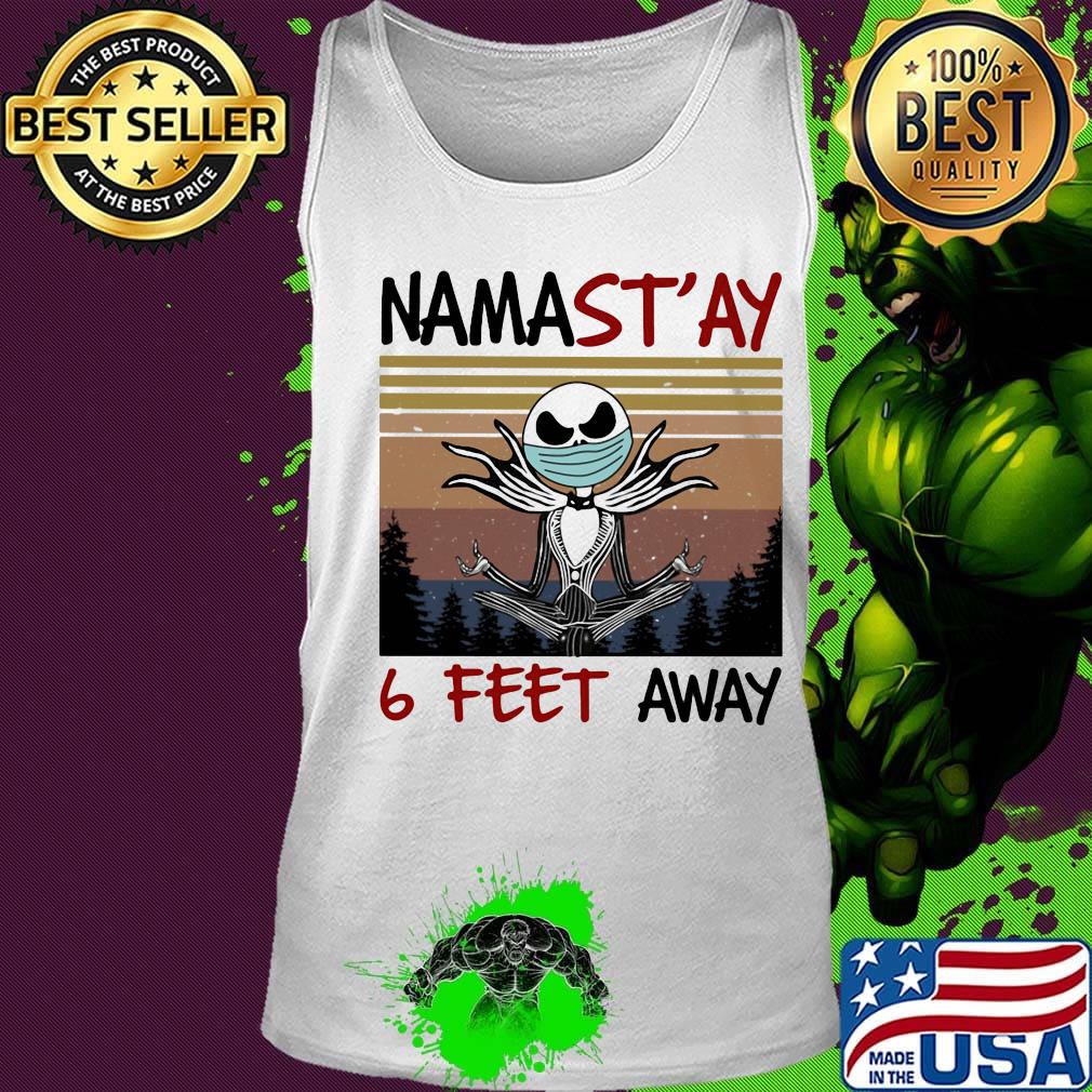 Jack skellington mask namastay 6 feet away vintage retro s Tank top Jack skellington mask namastay 6 feet away vintage retro s Tank top
