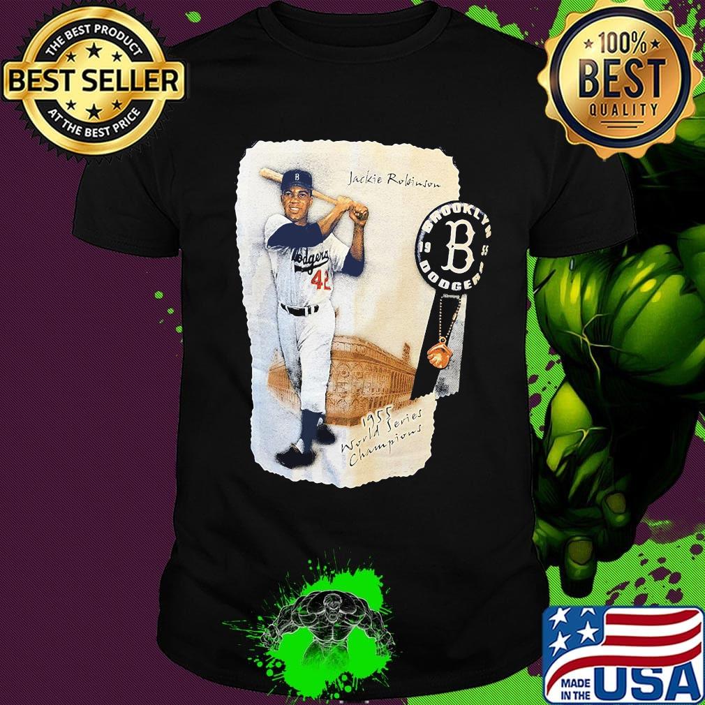 Jackie robinson los angeles dodgers 11955 world series champions shirt