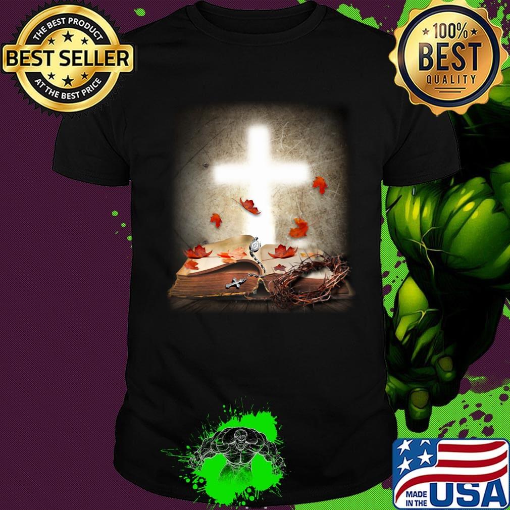 Jesus god book maple leaves shirt