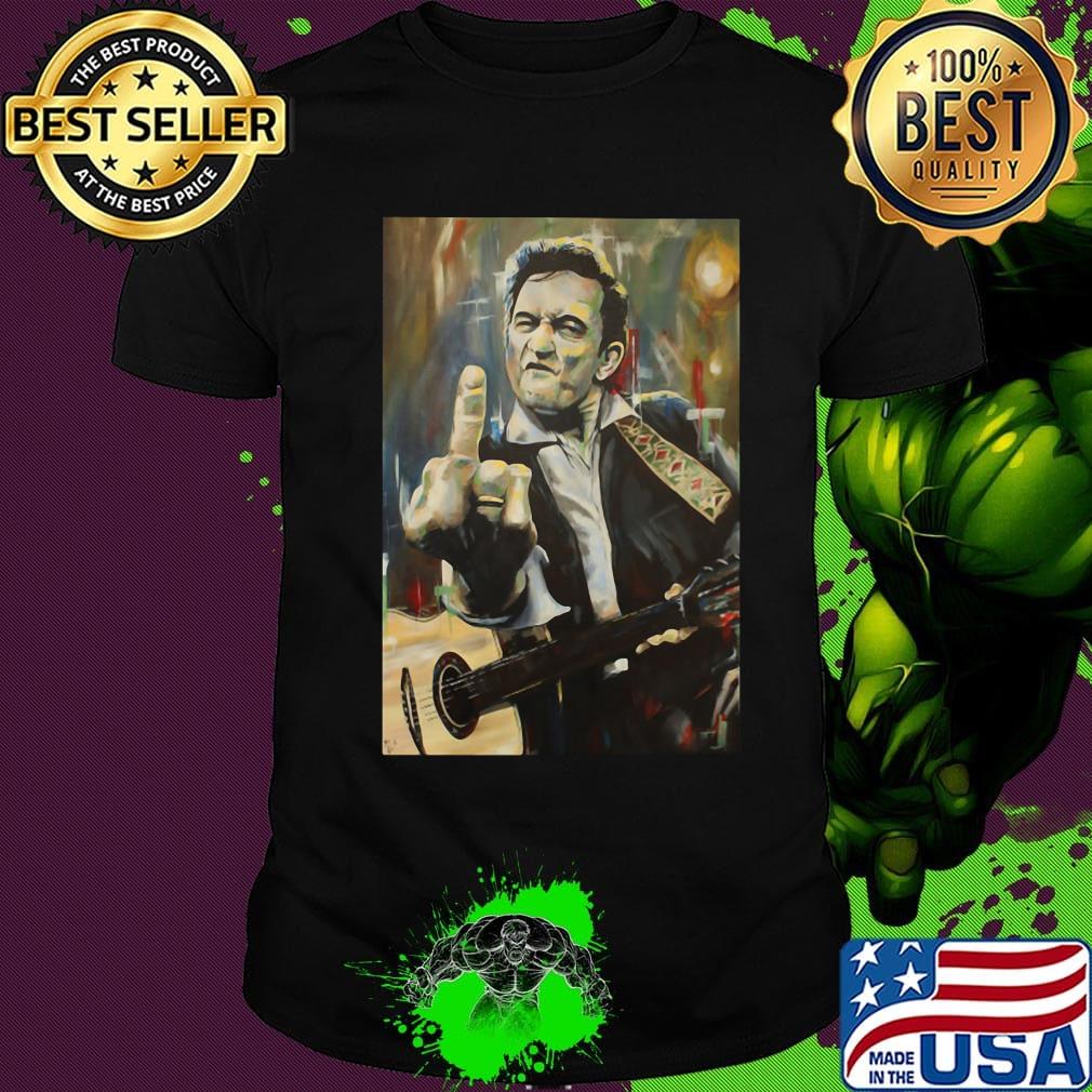 Johnny cash playing guitar art shirt