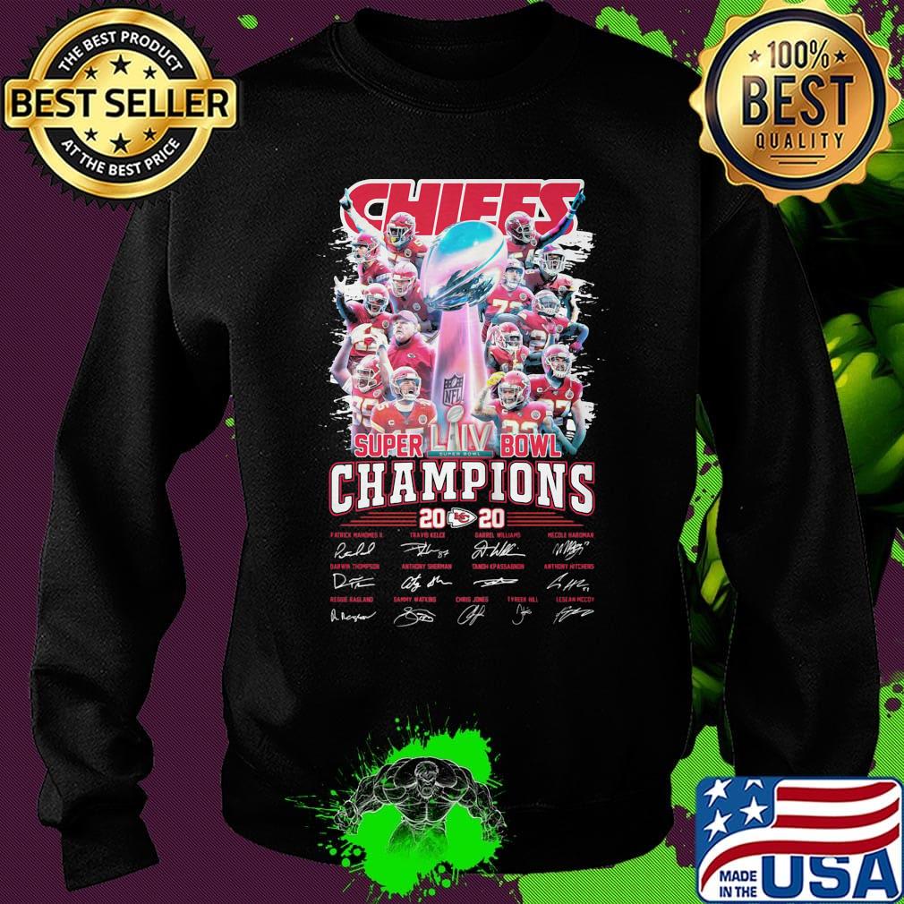 Kansas city chiefs football super liv bowl champios 2020 signatures s Sweater Kansas city chiefs football super liv bowl champios 2020 signatures s Sweater
