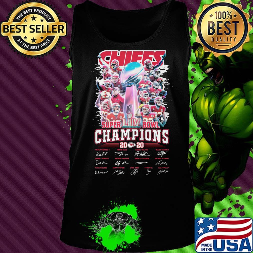 Kansas city chiefs football super liv bowl champios 2020 signatures s Tank top Kansas city chiefs football super liv bowl champios 2020 signatures s Tank top