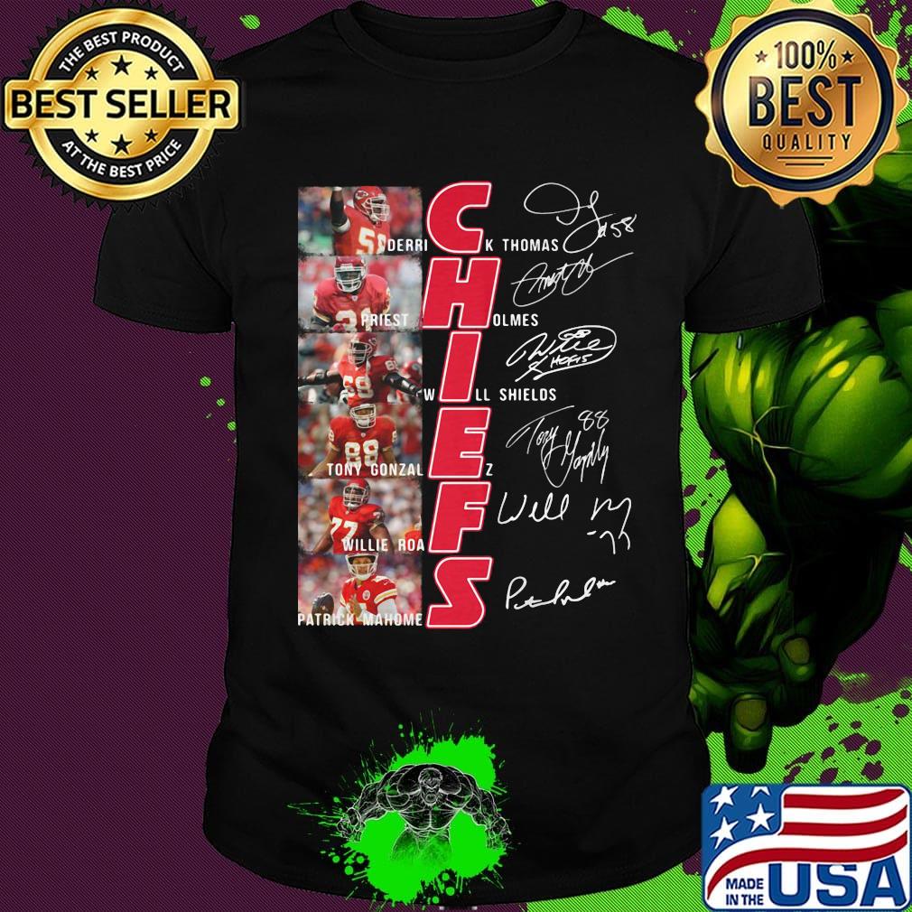 Kansas city chiefs football team players signatures shirt
