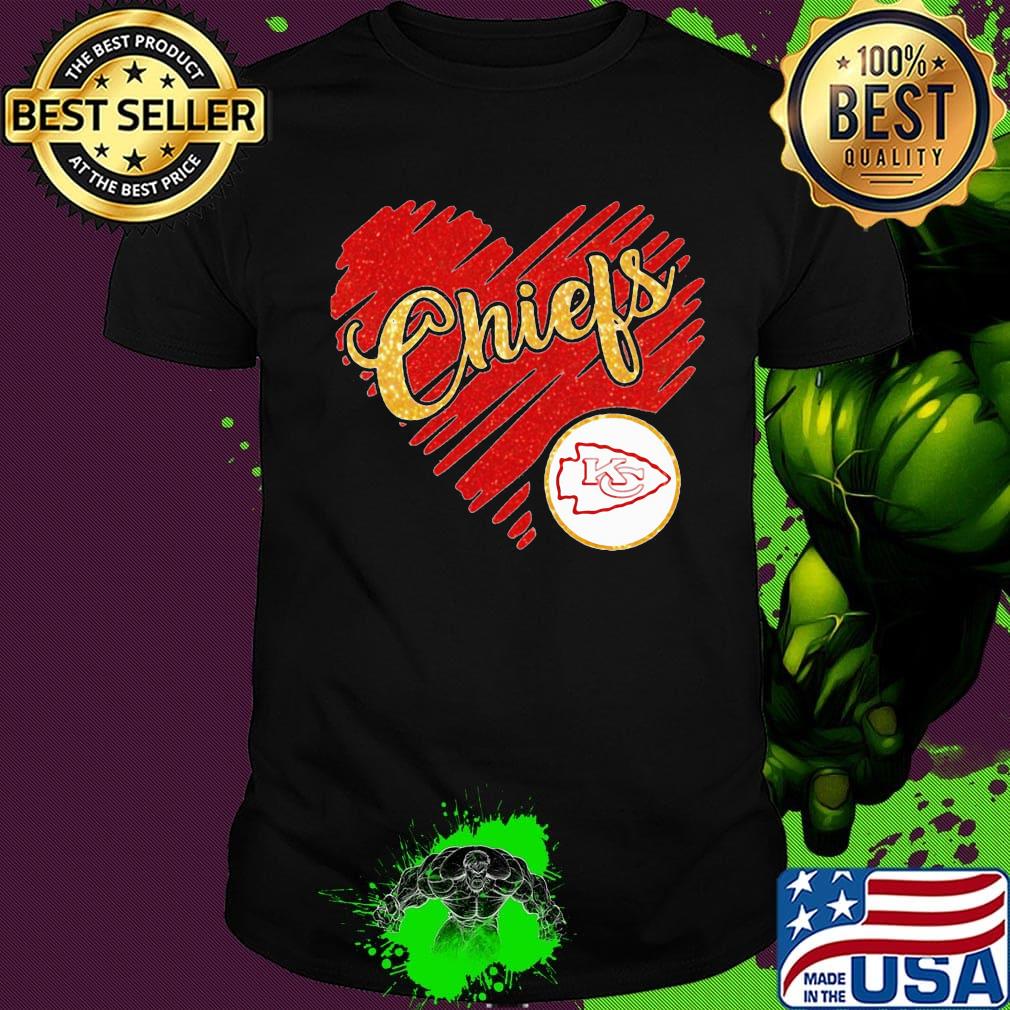 Kansas city chiefs logo heart diamond shirt