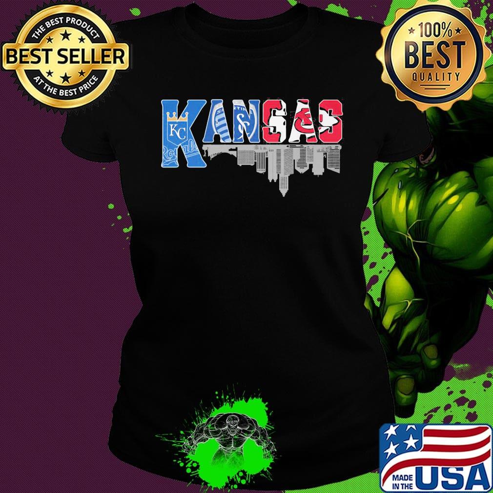 Kansas city royals and kansas city chiefs football logo city s Ladies tee Kansas city royals and kansas city chiefs football logo city s Ladies tee