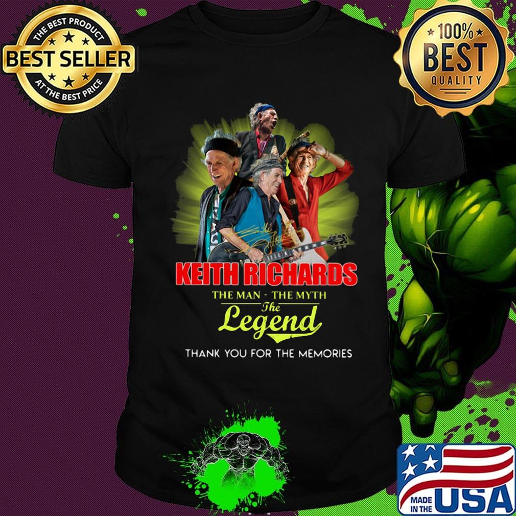 Keith richards the man the myth the legend thank you for the memories signature shirt