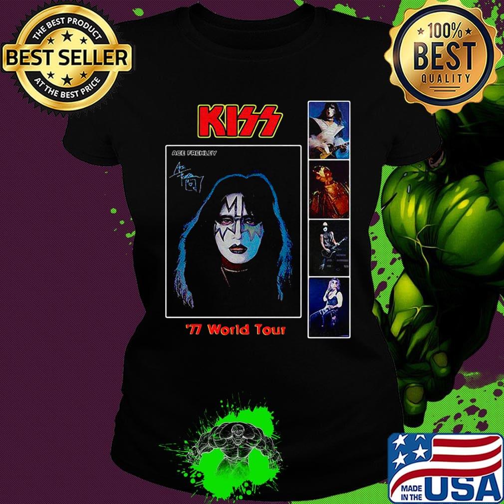 Kiss ace frehley 77 world tour signature s Ladies tee Kiss ace frehley 77 world tour signature s Ladies tee