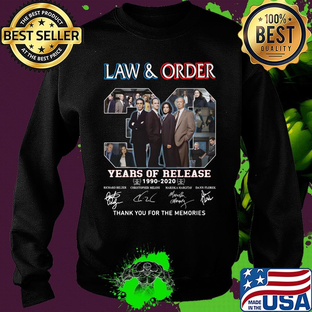 Law and order 30 years of release 1990 2020 Thank You For The Memories Signatures s Sweater Law and order 30 years of release 1990 2020 Thank You For The Memories Signatures s Sweater