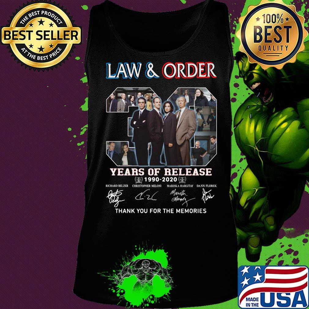 Law and order 30 years of release 1990 2020 Thank You For The Memories Signatures s Tank top Law and order 30 years of release 1990 2020 Thank You For The Memories Signatures s Tank top